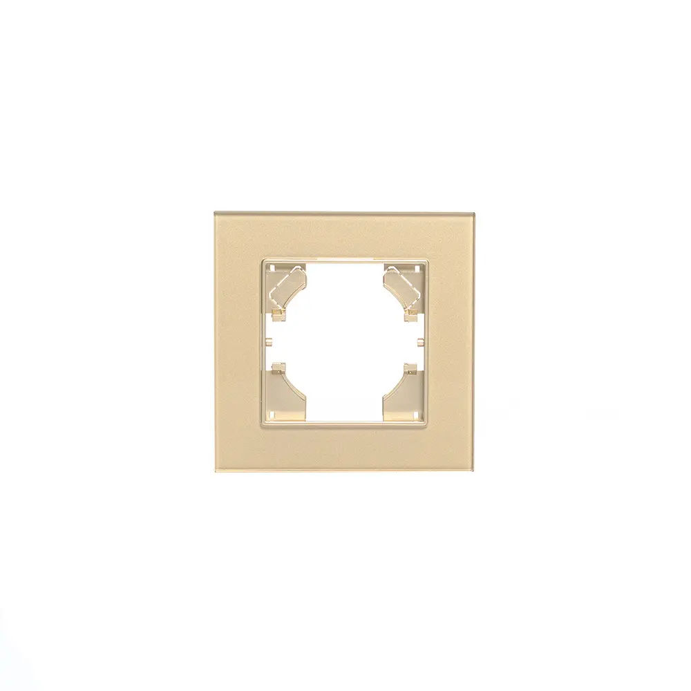 Стъклена рамка, Единична, 86*86mm, Златиста
