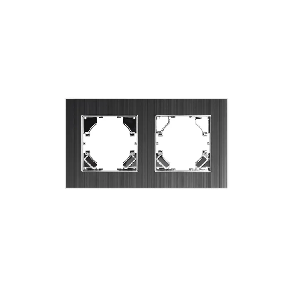 Алуминиева рамка, Двойна, 86*157mm, Черна