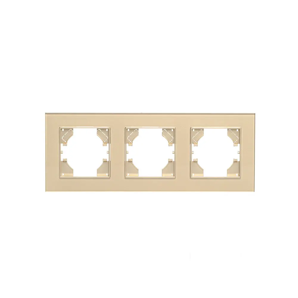 Стъклена рамка, Тройна, 86*228mm, Златиста