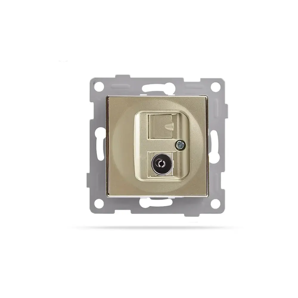 Механизъм за Комуникационна розетка, SAT/ RJ45 за CAT6, IMPACT, Златиста