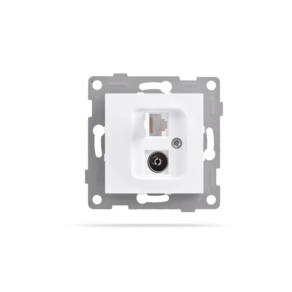 Механизъм за Комуникационна розетка, SAT/ RJ45 за CAT6, IMPACT, Бяла