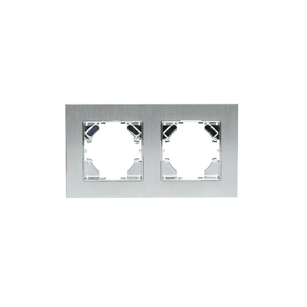 Алуминиева рамка, Двойна, 86*157mm, Сребриста