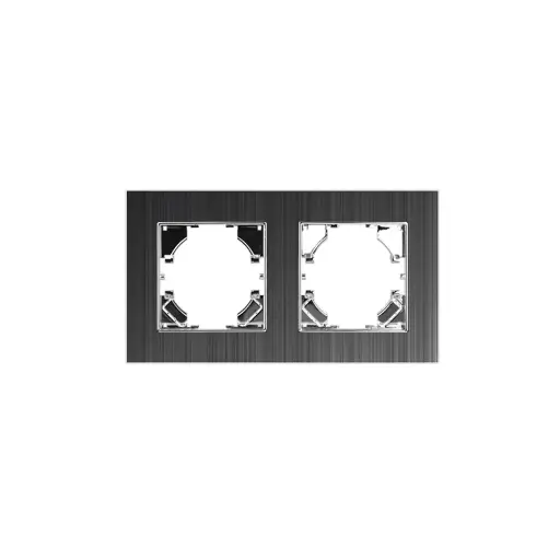 [3320013] Алуминиева рамка, Двойна, 86*157mm, Черна