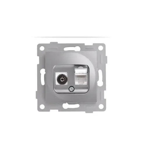 [3320549] Механизъм за Комуникационна розетка, SAT/ RJ45 за CAT6, IMPACT, Сребриста