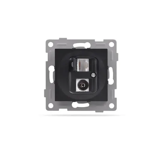 [3320525] Механизъм за Комуникационна розетка, SAT/ RJ45 за CAT6, IMPACT, Черна