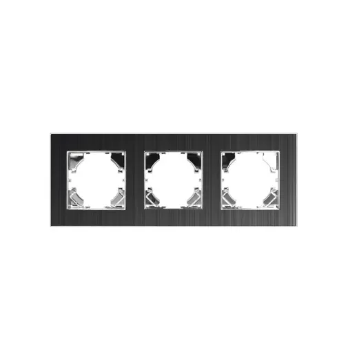 [3320044] Алуминиева рамка, Тройна, 86*228mm, Черна